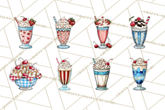 4th of July Retro Diner Clipart, Patriotic Americana Diner Product Image 8