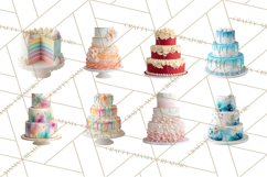 Birthday Cake Clipart, Tiered Cake PNG, Drip Cake PNG Product Image 2