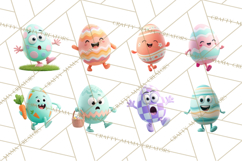 Cute Easter Egg Characters PNG, Adorable Spring Egg Clipart Product Image 5