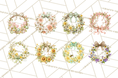 Spring Wreath Clipart PNG, Easter Wreath Clip Art Product Image 3