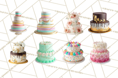 Birthday Cake Clipart, Tiered Cake PNG, Drip Cake PNG Product Image 4
