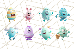 Cute Easter Egg Characters PNG, Adorable Spring Egg Clipart Product Image 4