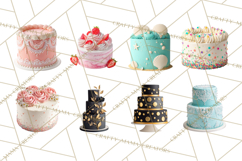 Birthday Cake Clipart, Tiered Cake PNG, Drip Cake PNG Product Image 6