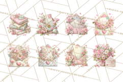 Pink Romantic Letter Clipart, Love Notes Clip Art PNG Product Image 5