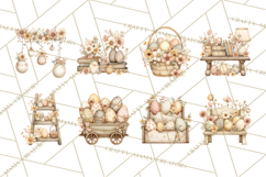 Vintage Easter Props Clipart PNG, Easter Eggs Printable Product Image 2