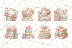 Pink Romantic Letter Clipart, Love Notes Clip Art PNG Product Image 2