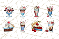 4th of July Retro Diner Clipart, Patriotic Americana Diner Product Image 4