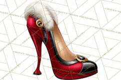 Christmas High Heel Clipart PNG, Whimsical Holiday Shoes Product Image 2