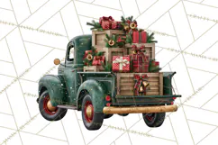 Vintage Truck Christmas PNG Product Image 4