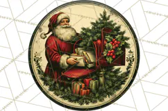 Vintage Christmas Round Signs Clipart, Rustic Metal Product Image 2