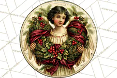 Vintage Christmas Round Signs Clipart, Rustic Metal Product Image 3