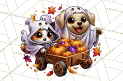 Cute Ghost Dogs And Cats Halloween PNG Clipart Product Image 3