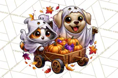 Cute Ghost Dogs And Cats Halloween PNG Clipart Product Image 3