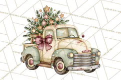 Vintage Truck Christmas PNG Product Image 3