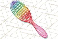 Rainbow Hair Stylist Clipart, Colorful Salon Tools PNG Product Image 2