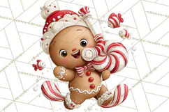 Christmas Gingerbread Clipart PNG, Cute Christmas Characters Product Image 3