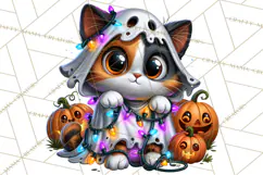 Cute Ghost Dogs And Cats Halloween PNG Clipart Product Image 4