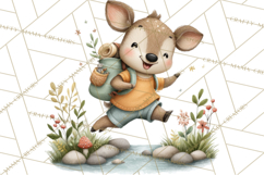 Cute Hiking Woodland Animals Adventure Clipart PNG Product Image 3