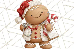 Christmas Gingerbread Clipart PNG, Cute Christmas Characters Product Image 4