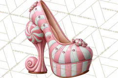 Christmas High Heel Clipart PNG, Whimsical Holiday Shoes Product Image 5