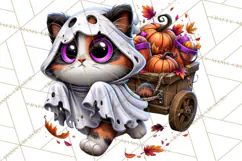 Cute Ghost Dogs And Cats Halloween PNG Clipart Product Image 5