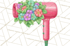 Rainbow Hair Stylist Clipart, Colorful Salon Tools PNG Product Image 4