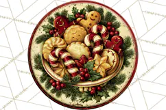 Vintage Christmas Round Signs Clipart, Rustic Metal Product Image 5