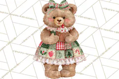 Christmas Teddy Bear Clipart PNG Watercolor Holiday Bears Product Image 2