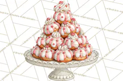Peppermint Christmas Bakery Clipart PNG, Candy Cane Sweets Product Image 2