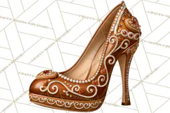 Christmas High Heel Clipart PNG, Whimsical Holiday Shoes Product Image 2