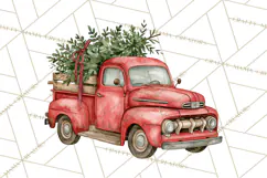 Vintage Truck Christmas PNG Product Image 3