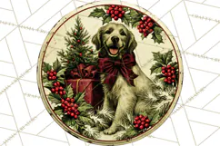 Vintage Christmas Round Signs Clipart, Rustic Metal Product Image 3
