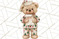 Christmas Teddy Bear Clipart PNG Watercolor Holiday Bears Product Image 3