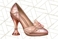 Christmas High Heel Clipart PNG, Whimsical Holiday Shoes Product Image 3