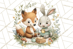 Cute Hiking Woodland Animals Adventure Clipart PNG Product Image 2