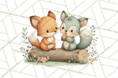 Cute Hiking Woodland Animals Adventure Clipart PNG Product Image 3