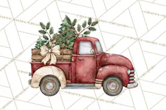 Vintage Truck Christmas PNG Product Image 4