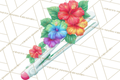 Rainbow Hair Stylist Clipart, Colorful Salon Tools PNG Product Image 3