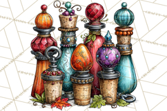 Christmas Wine Night Clipart PNG, Alcohol Christmas Png Product Image 4