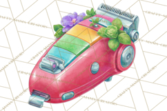 Rainbow Hair Stylist Clipart, Colorful Salon Tools PNG Product Image 4