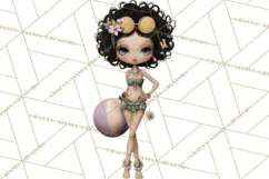 Beach Diva Summer Girls PNG Beach Glam Clipart Product Image 4