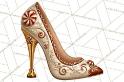 Christmas High Heel Clipart PNG, Whimsical Holiday Shoes Product Image 5