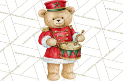 Christmas Teddy Bear Clipart PNG Watercolor Holiday Bears Product Image 5