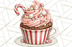 Peppermint Christmas Bakery Clipart PNG, Candy Cane Sweets Product Image 5