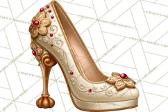Christmas High Heel Clipart PNG, Whimsical Holiday Shoes Product Image 2