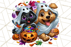 Cute Ghost Dogs And Cats Halloween PNG Clipart Product Image 2
