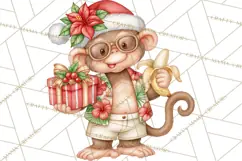 Christmas Characters PNG, Tropical Christmas Clipart Product Image 2