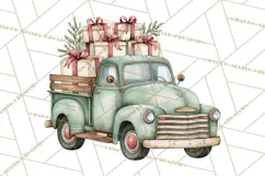 Vintage Truck Christmas PNG Product Image 2