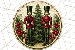 Vintage Christmas Round Signs Clipart, Rustic Metal Product Image 2