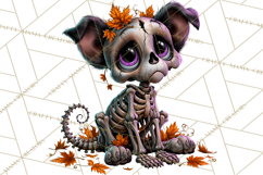 Animal Skeleton Halloween PNG Clipart Set Product Image 2